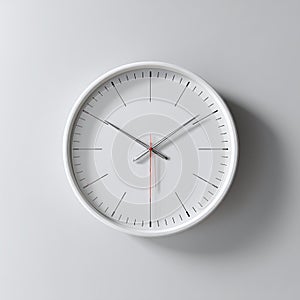 Minimalist Wall Clock on Grey Background