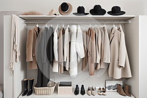 minimalist wardrobe with a touch of luxe, featuring designer shoes and accessories