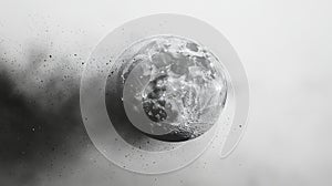 Soft Gray Watercolor Crescent Moon Night Background photo