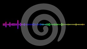 Minimalist Waveform Audio. Abstract gradient color sound waves background. 3D rendered looping animation