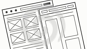 Minimalist Web Design Wireframe UI UX Layout Template, vector design Generative AI