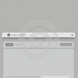 Minimalist web interface design concept featuring a simple header with the text