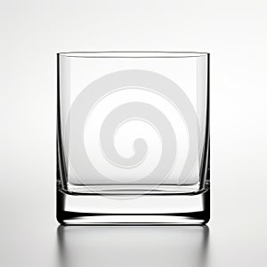 Minimalist Whiskey Glass On White Background