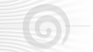 Minimalist White Abstract Background 3D Vector