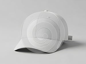 Minimalist white baseball cap on plain background