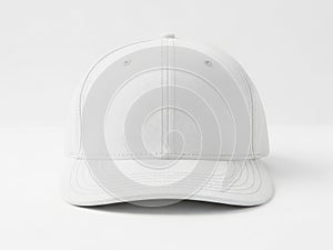 Minimalist white baseball cap on a plain background