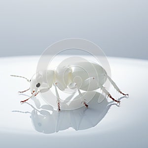 Minimalist White Beetle On Table: Absinthe Culture Meets Edo-period Japan photo
