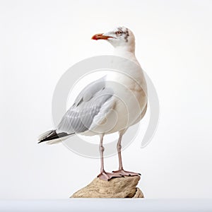 Minimalist White Bird: A Contemporary Realist Portrait In Oceanic Art Style