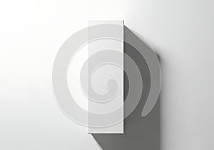 Minimalist white box with dramatic shadow on white background