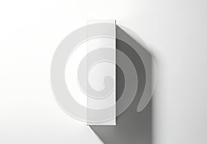 Minimalist white box with dramatic shadow on white background