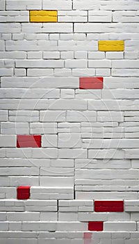 Minimalist White Brick Wall, Generative AI