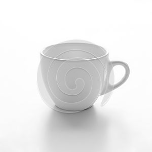 White Ceramic Cup Isolated on White Background