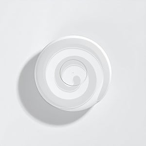 Minimalist White Circular Object on a Clean Background
