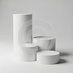 Minimalist white cylinders