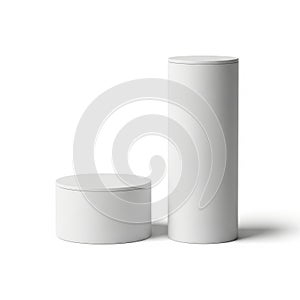 Minimalist white cylinders