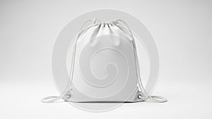 Minimalist white drawstring bag