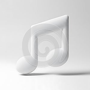 Minimalist white eighth note symbol on a clean background