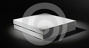 Blank White Gift Box on Dark Background