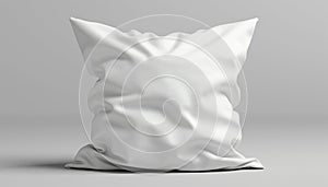 Minimalist white pillow mockup for bed with text insert, ideal for aesthetic bedding branding