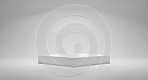 Minimalist White Podium on a Soft Grey Background