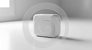 Minimalist White Product Box Mockup on Studio Background