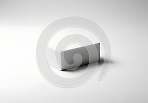 Minimalist white rectangular block on a white background