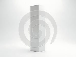 Minimalist white rectangular block 3d rendering isolated on white background