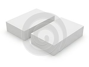Minimalist white rectangular blocks set against white background