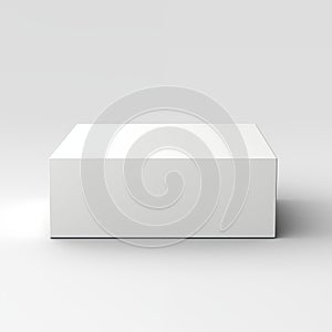 Minimalist White Rectangular Box For Packaging Or Display Isolated On Clean Background