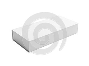 Minimalist white rectangular box on a plain background