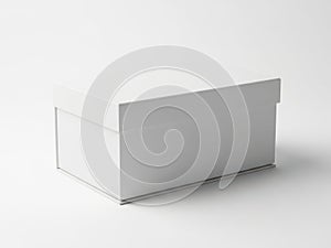 Minimalist white rectangular box on a plain background