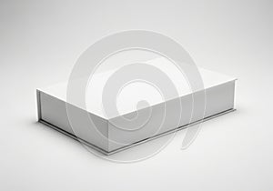Minimalist white rectangular box on plain background isolated on white background