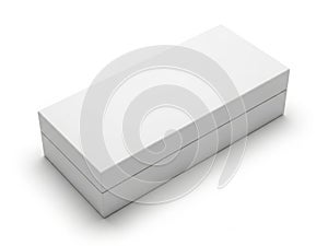 Minimalist white rectangular box on a plain background
