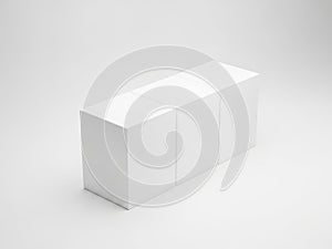 Minimalist white rectangular box on plain background