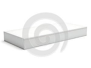 Minimalist white rectangular box on plain background