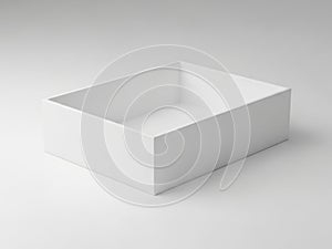 Minimalist white rectangular box on plain background
