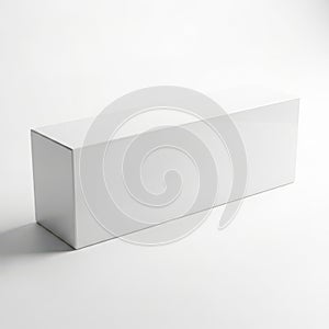 Minimalist white rectangular box on plain background