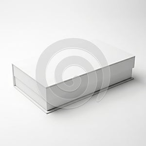 Minimalist white rectangular box on plain background