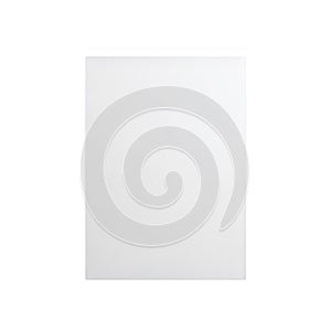 A minimalist white rectangular object against a white background