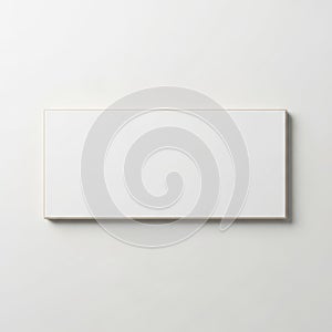 A minimalist white rectangular object against a plain white background