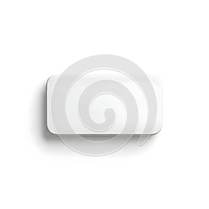 Minimalist white rectangular object against a white background