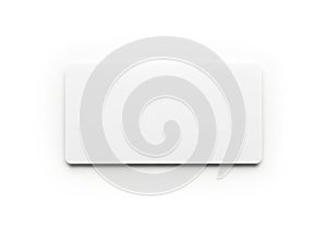 Minimalist white rectangular object placed on a plain background