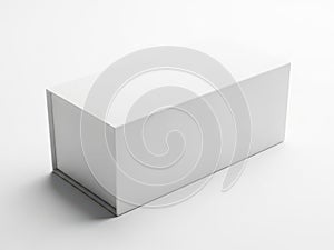 Minimalist white rectangular object on plain background