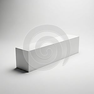 Minimalist white rectangular object on plain background