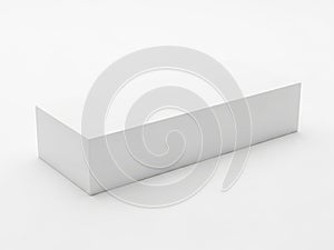 Minimalist white rectangular object on plain background