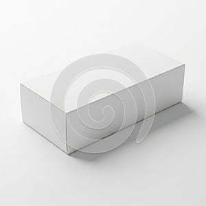 Minimalist white rectangular object on plain background