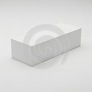 Minimalist white rectangular object on plain background