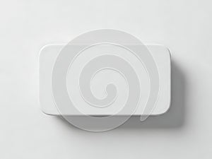 Minimalist white rectangular object on plain background for modern design