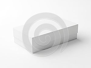 Minimalist white rectangular object on plain background