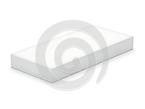 Minimalist white rectangular object on plain background